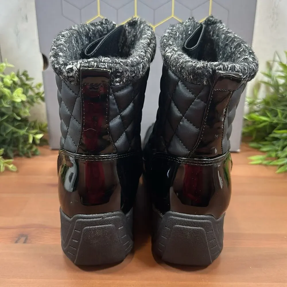 Khombu Megan Wide Width Waterproof‎ Front Zip Winter Boots Size 8.5W